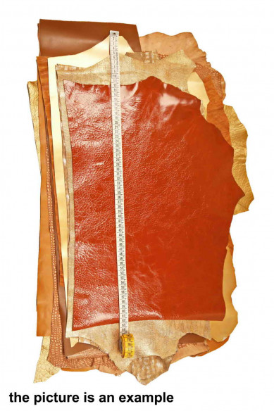 Scampoli di pelle miste, toni MARRONE, CUOIO  e ROSSICCIO, stampe, fantasie e morbidezze varie 0,500 kg- 0,750 kg- 1 kg- 2 kg