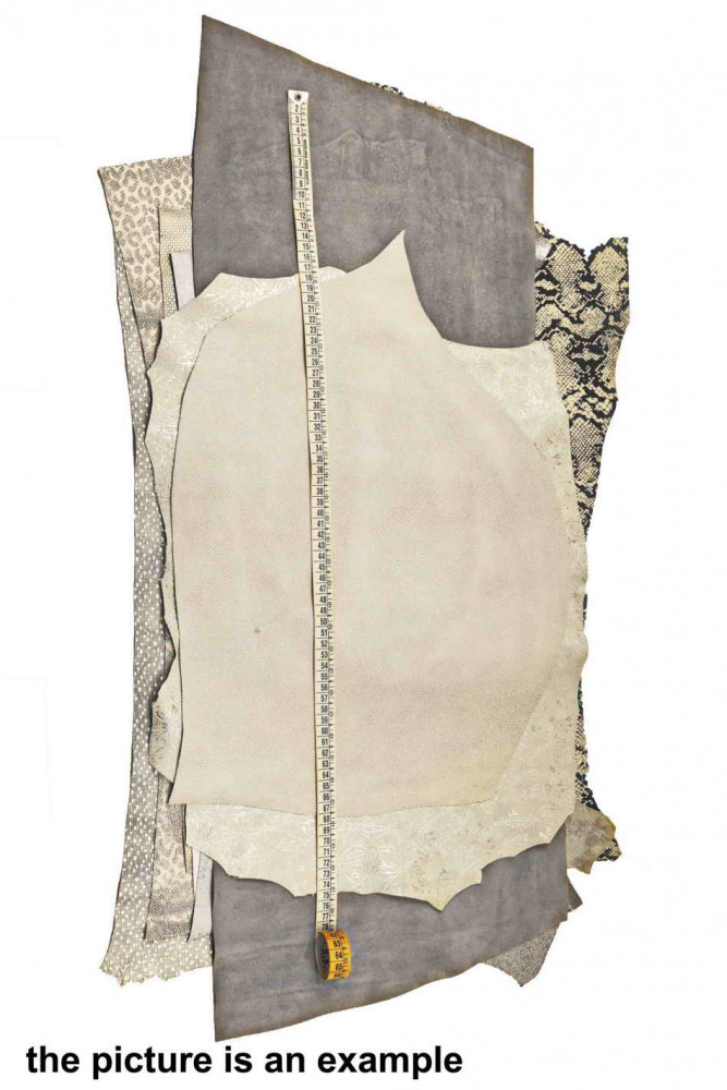 Mix leather scraps - WHITE, GREY and...
