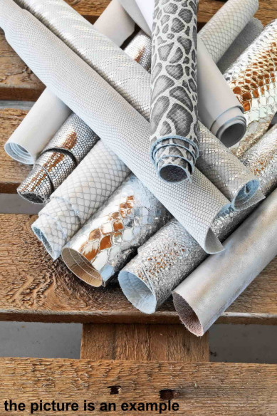 Mix leather scraps - WHITE, GREY and SILVER - fancy textures and prints, italian leather pieces 1 lbs - 1,7 lbs - 2 lbs - 4 lbs