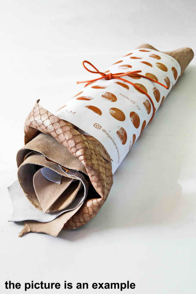 Mix leather scraps -GOLD PLATINUM...