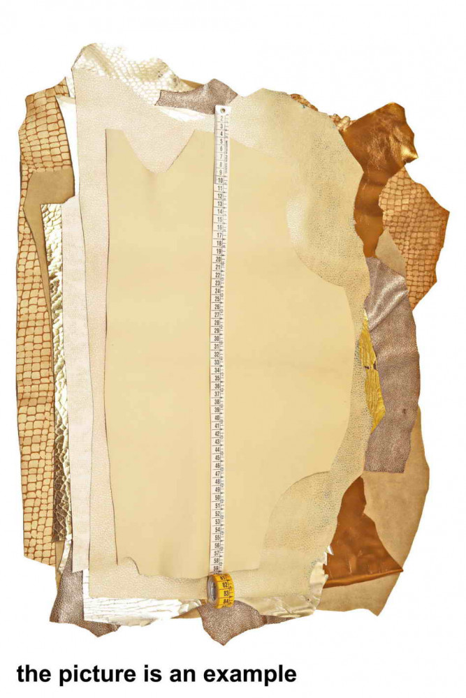 Mix leather scraps -GOLD PLATINUM...