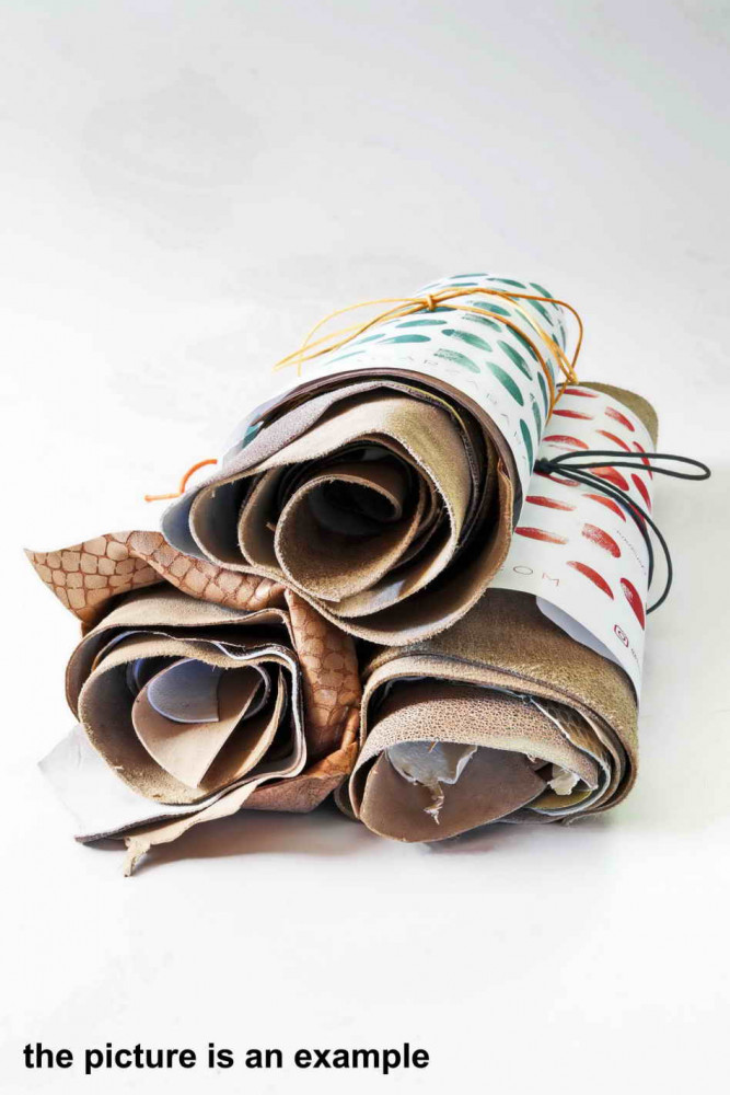 Mix leather scraps -GOLD PLATINUM...