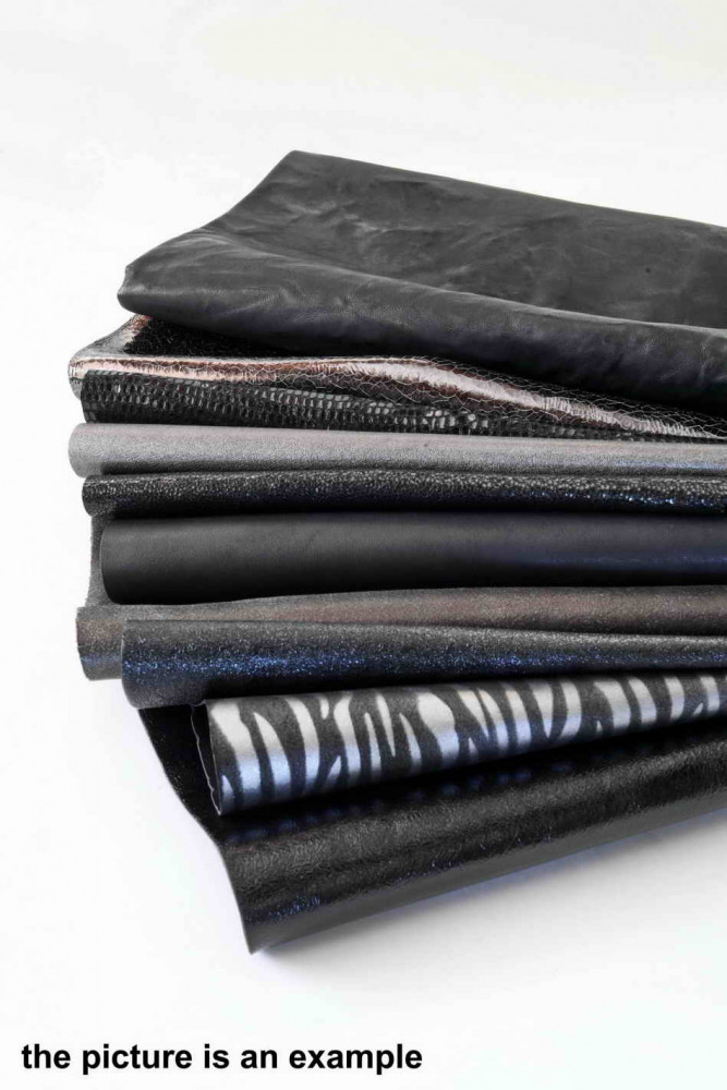 Mix leather scraps BLACK and GREY,...