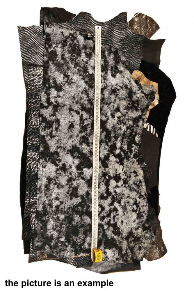 Mix leather scraps BLACK and GREY,...