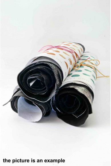Mix leather scraps BLACK and GREY, fancy textures and softness various, italian leather pieces  1 lbs - 1,7 lbs - 2 lbs - 4 lbs