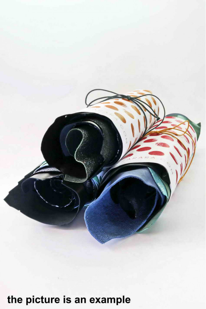 Mix leather scraps - GREEN and BLUE...