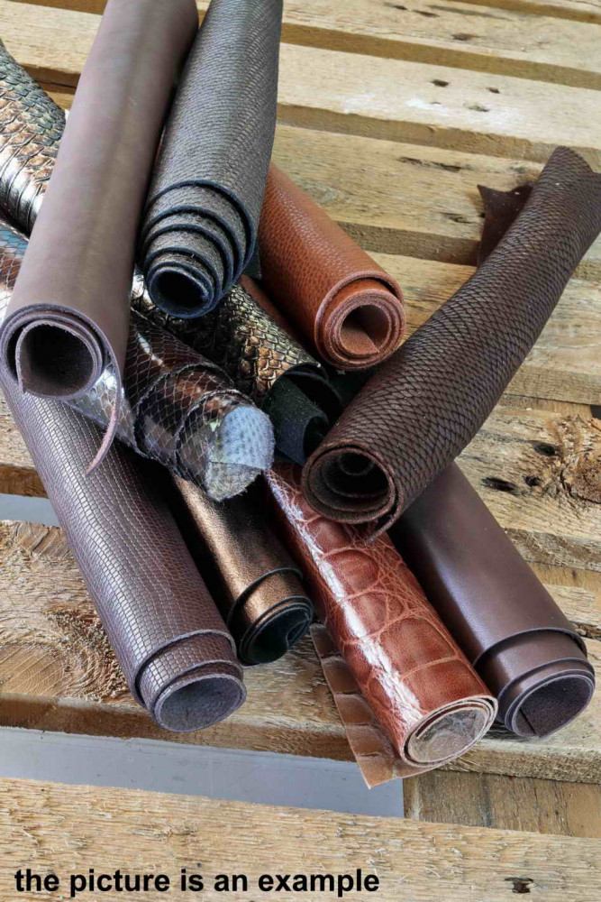 Scampoli di pelle miste, MARRONE,...