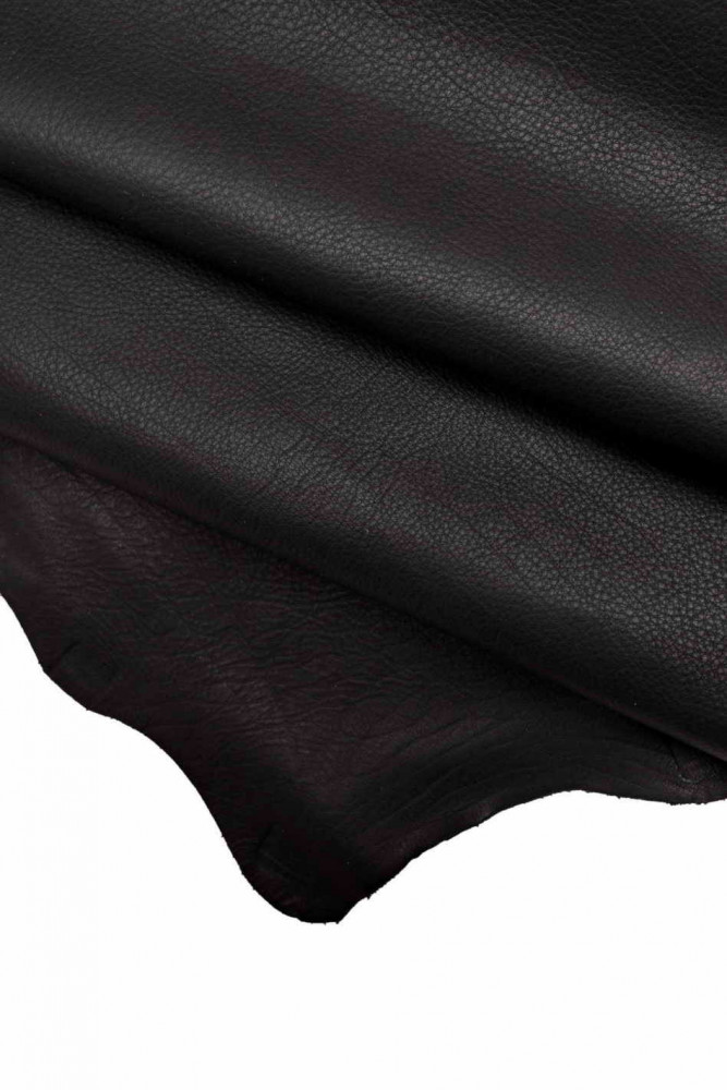 Matte pebble leather hides -DARK BLUE natural full grain textured  cow leather - soft premium calfskin