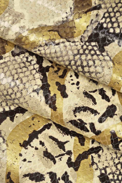 PYTHON PRINTED leather hide, grey purple reptile textured calfskin, glossy snakeskin