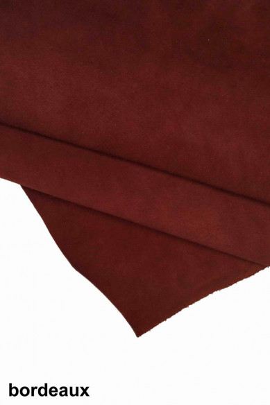 SUEDE LEATHER hide, burgundy, grey, bluette, green soft solid color calfskin, distressed cow skin