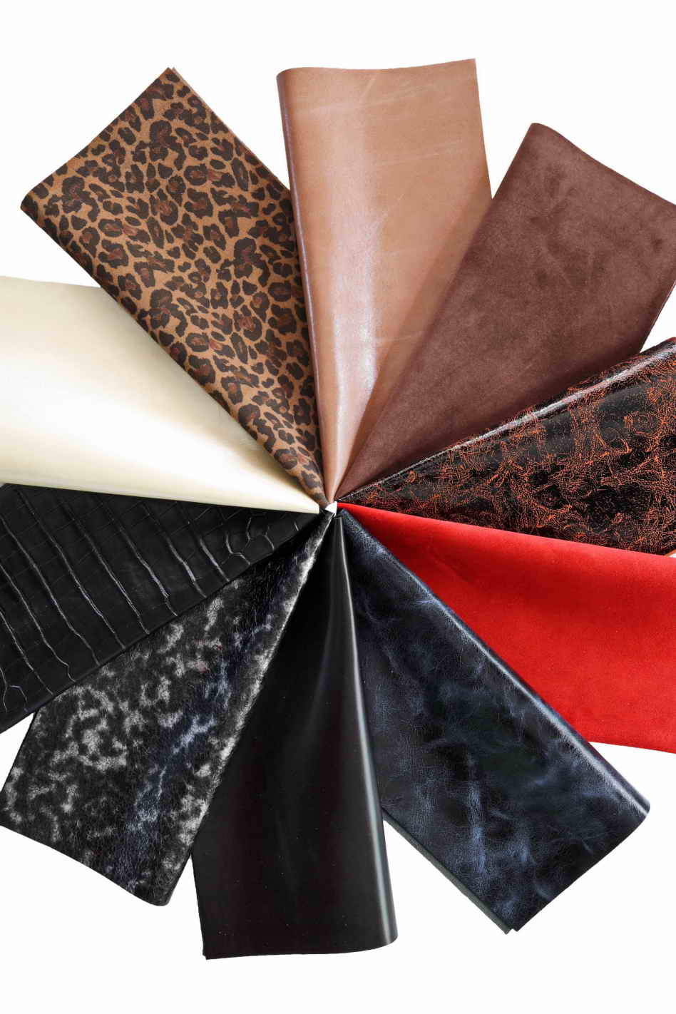 10 Leather sheets, ramdom assortment of selected PRECUT leather pieces