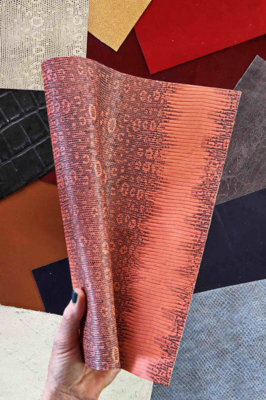 15 Scampoli di pelle casuali, stampati, tinta unita, laminati, pezzi pretagliati pellami selezionati, assortimento MIX, 30x30 cm