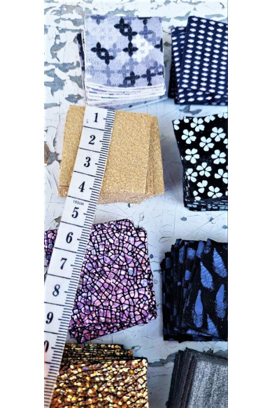 Pezzi di pelle per orecchini e patchwork, pellami pretagliati selezionati, assortimento casuale MIX  3,5 x 3,5 cm approx 240 gr