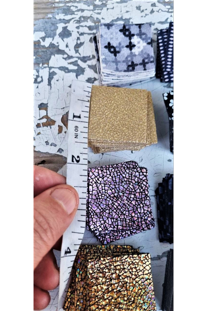 Leather pieces for earrings and...