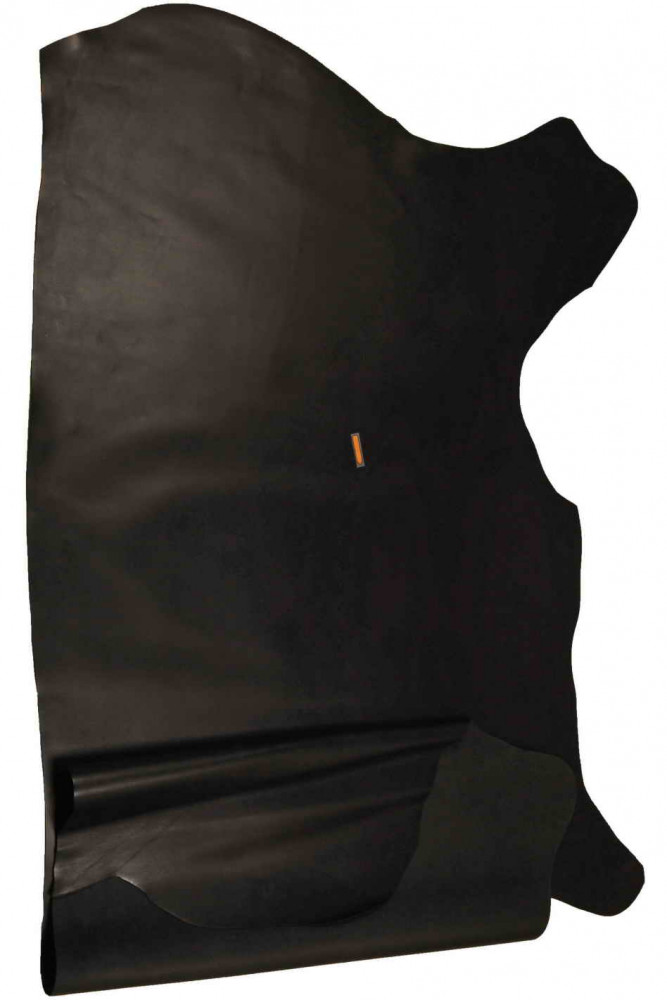 BLACK SMOOTH leather hide, classic black cowhide, stiff calfskin