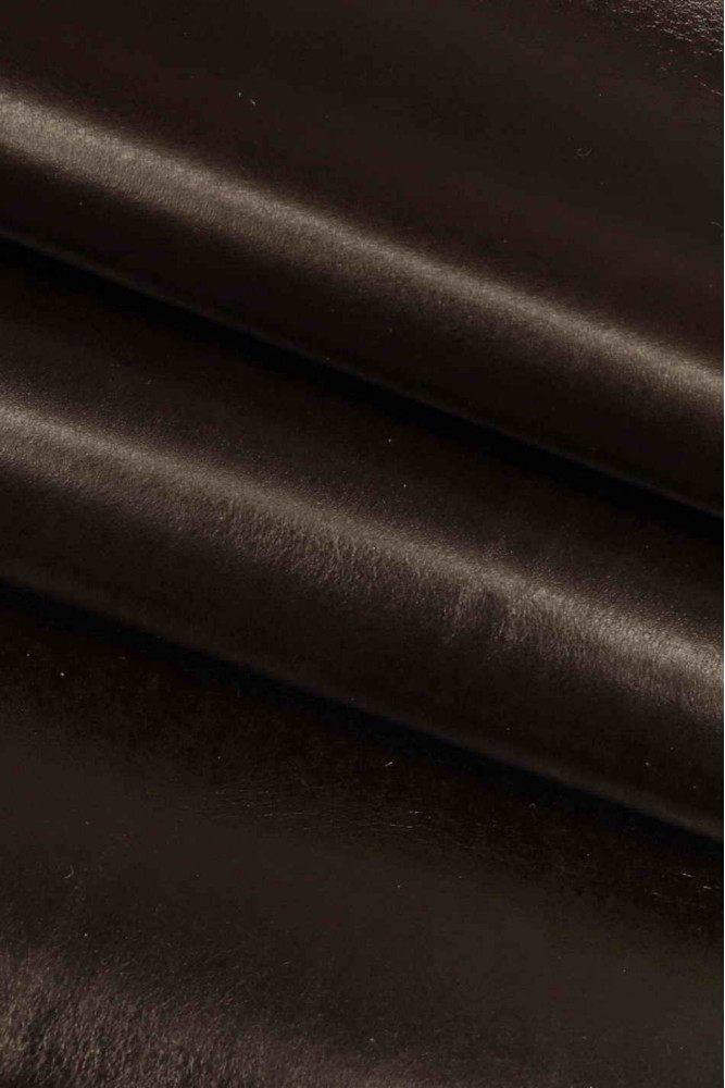 DARK BROWN leather skin, smooth...