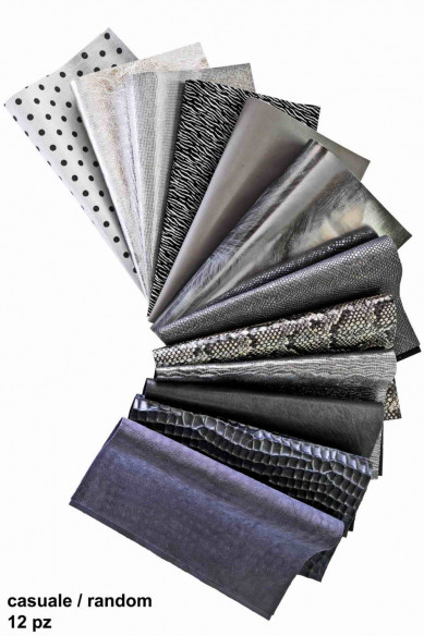 Leather sheets GRAY, SILVER and steel, pre cut leather pieces random selection, mix metallic, printed cut off