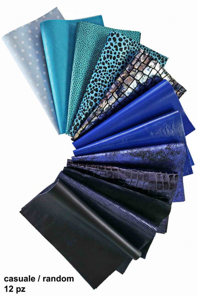 Scampoli di PELLAME BLU, pezzi di...