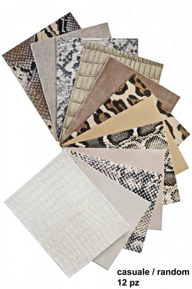 Stock di 12 PEZZI MISTI sui toni del beige e del platino tinta unita, laminati e stampati, 15 x 12 cm