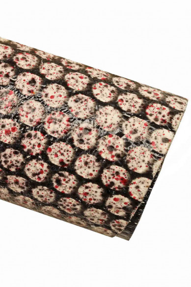 PELLAME STAMPATO nero e rosa, pelle disegno cerchi lucida, disegno geometrico optical