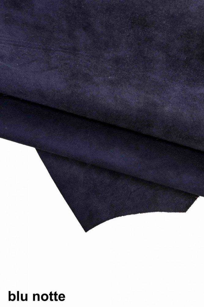 BLUE SUEDE leather hide, top quality soft bluette suede calfskin