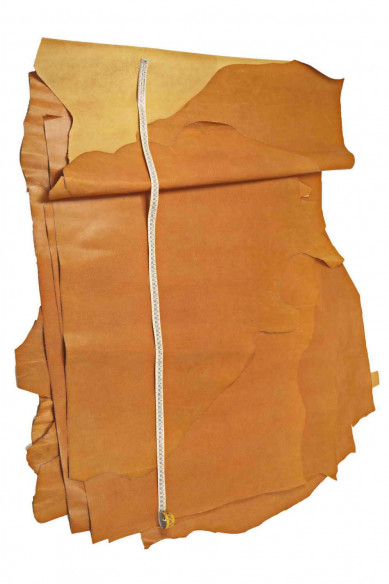 TAN LIZARD printed leather hide, light brown embossed calfskin, glossy stiff classic cowhide
