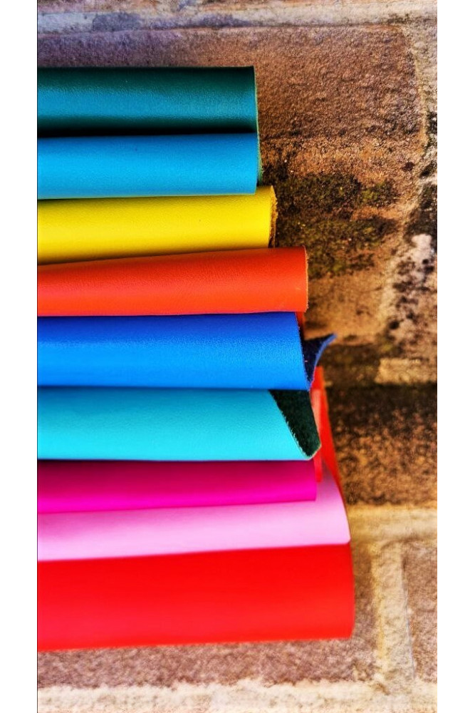 10 selected leather scraps, very...