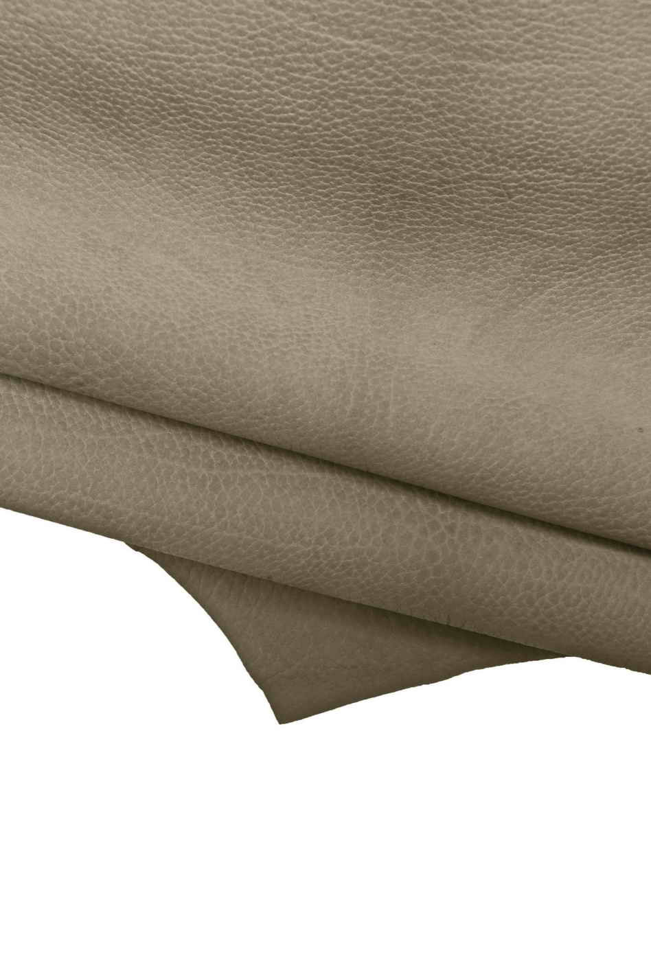 Pewter Metallic Natural Grain Cowhide Leather Skins Genuine