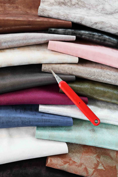 Leather scraps SUEDE foil effect,metallic suede leather pcs, colors various, random assortment, italian leather pcs 1lbs-2 lbs