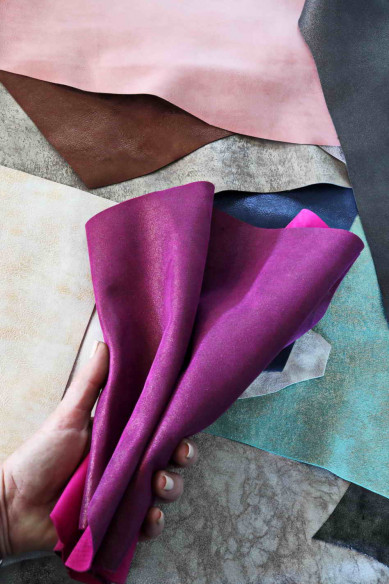 Leather scraps SUEDE foil effect,metallic suede leather pcs, colors various, random assortment, italian leather pcs 1lbs-2 lbs