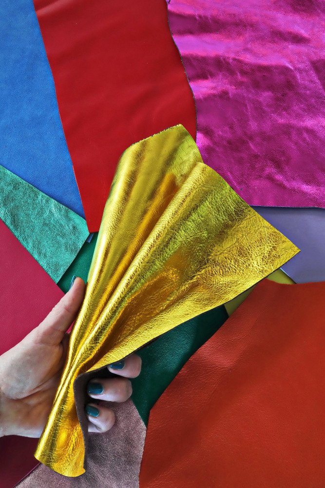 Leather scraps - METALLIC, SMOOTH and...