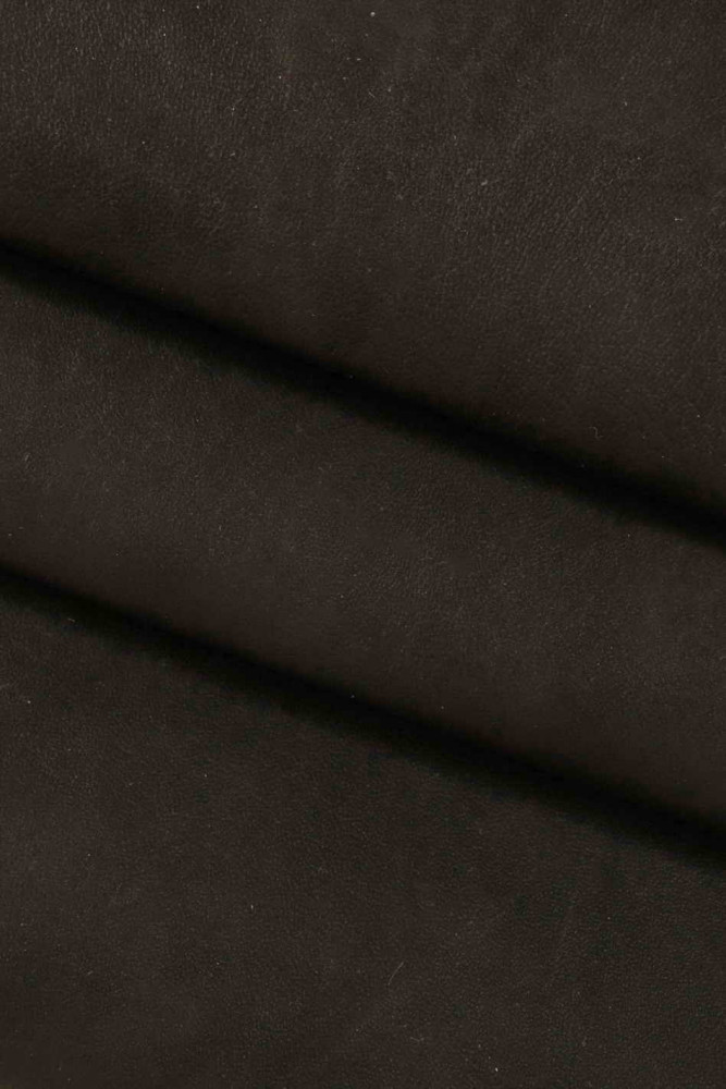 Dark GREY NUBUCK leather hide, top quality suede effect soft calfskin