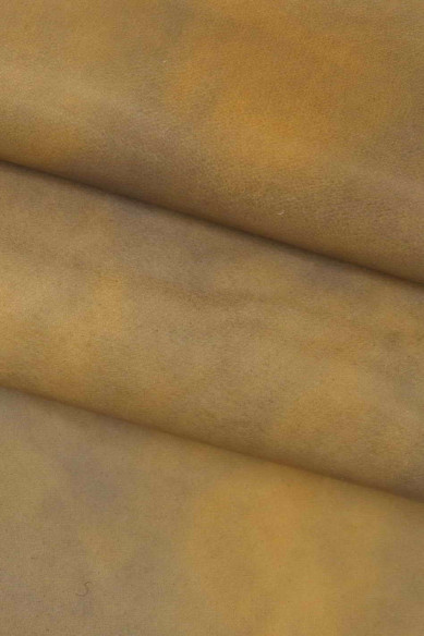 Pelle CONCIA VEGETALE beige grigio, pellame liscio vintage vitellino semi lucido rigido sportivo