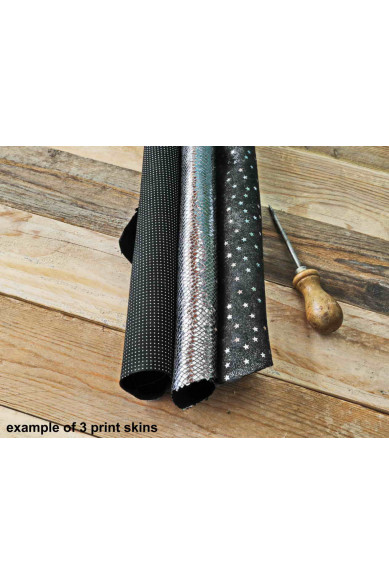 3 Random leather skins, BLACK and GREY tones, printed or/and solid leather, suede, metallic , choose your favourite match!