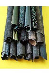 3 Random leather skins,...