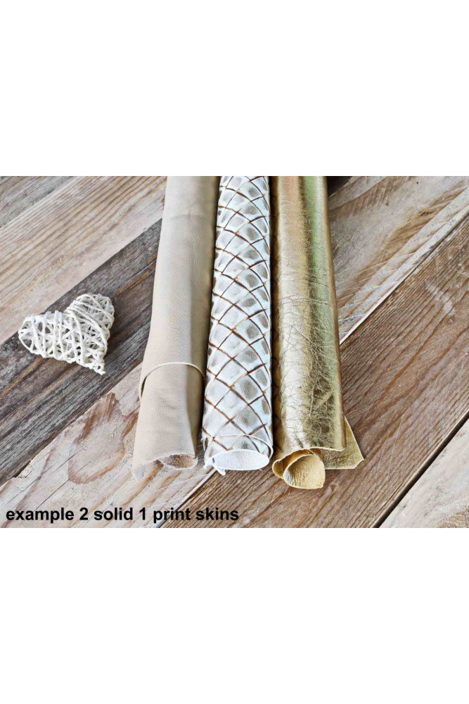 3 Pelli intere casuali Platino, Oro e...