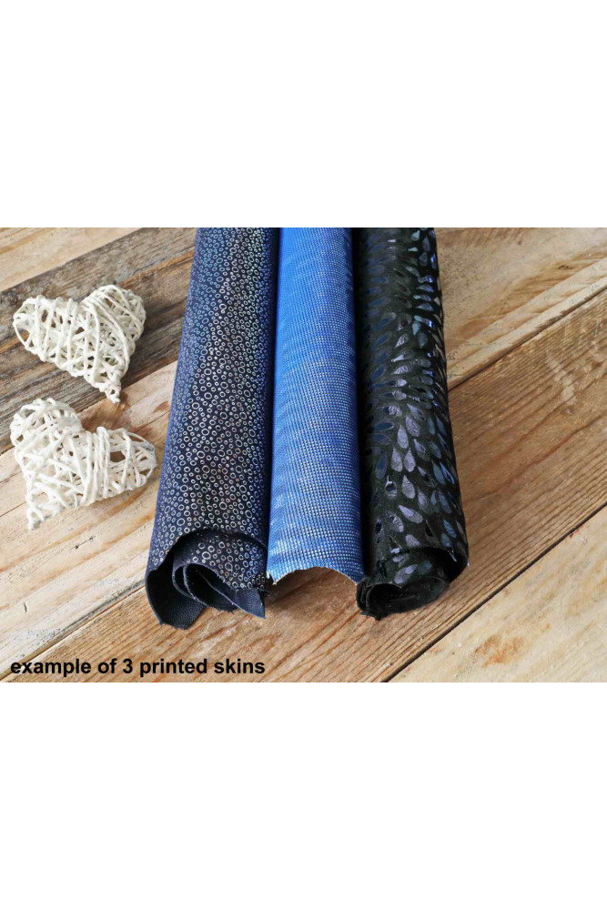 3 Random leather skins, BLUE tones,...