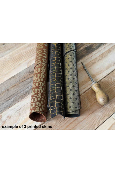 3 Random leather skins, Dark Brown, Bronze, Brown printed or/and solid leather, suede,metallic , choose your favourite match!