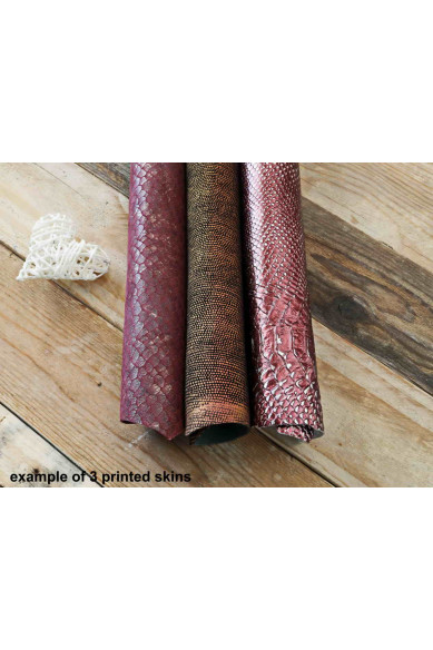 3 Random leather skins, Dark Red and Bordeaux, printed or/and solid leather, suede,metallic , choose your favourite match!