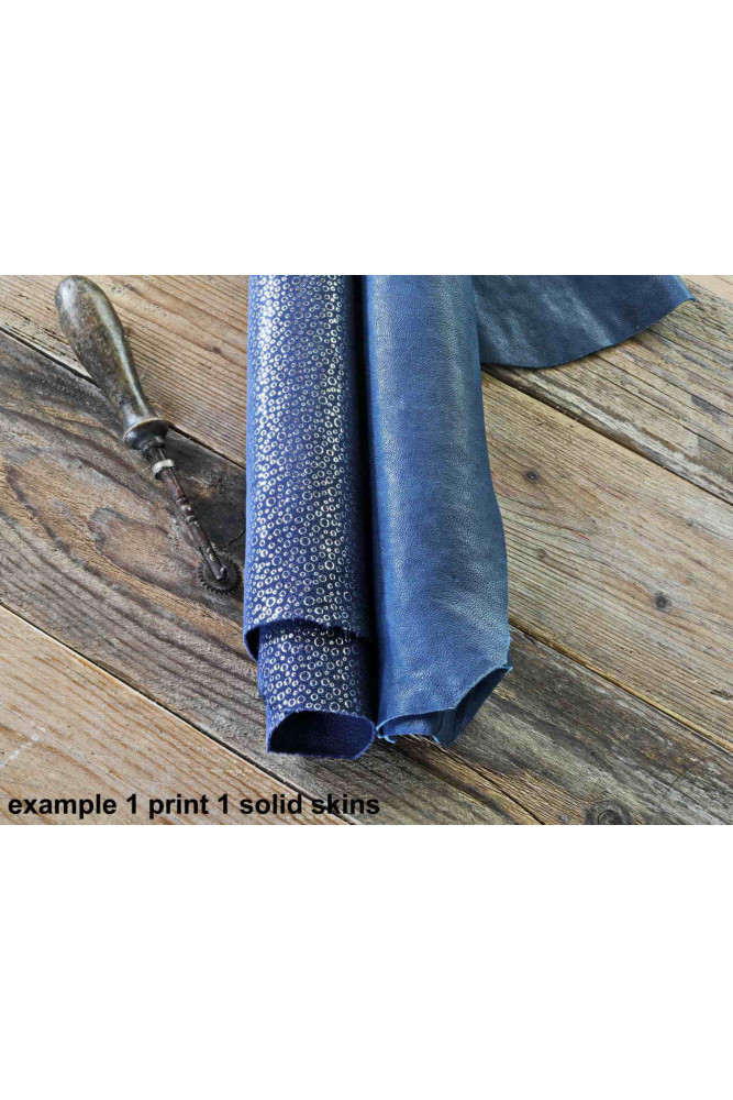2 Random leather skins, BLUE tones,...