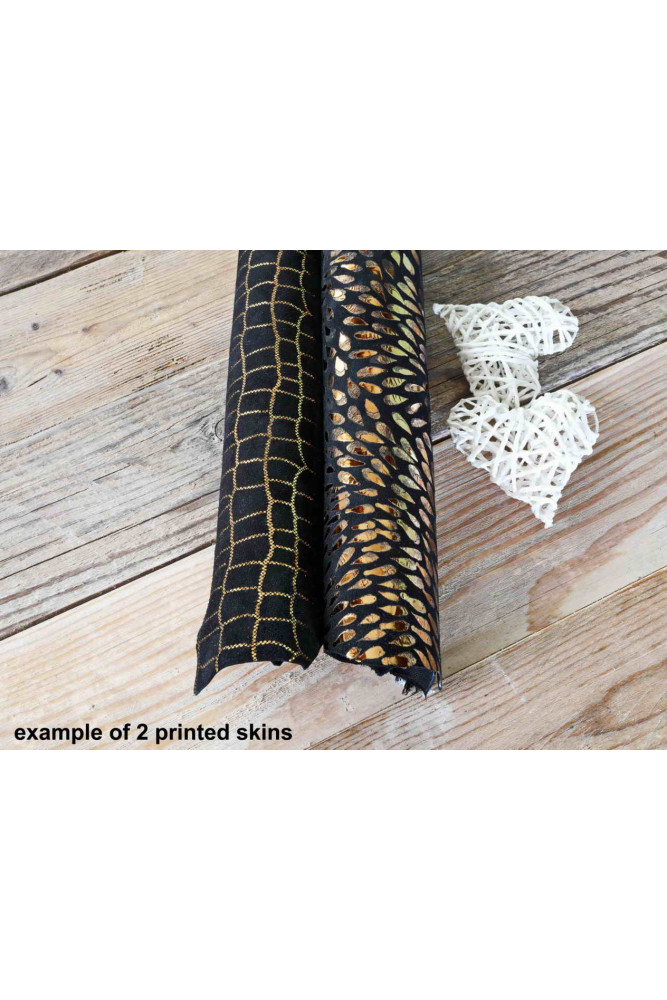 2 Random leather skins, Dark Brown,...