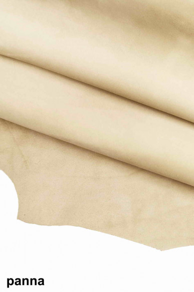 PREMIUM SUEDE white/brown calfskin cowhide, soft, genuine italian leather skins for crafting, in 3 colors