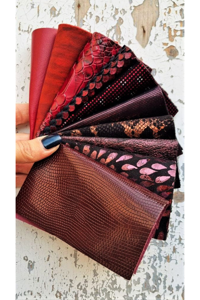 10 Ritagli di pellami unici...