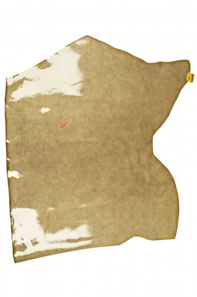 Pelle VERNICIATA beige con glitter platino, pellame metallizzato con brillantini, vitello lucido rigido