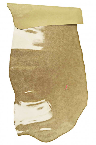 Pelle VERNICIATA beige con glitter platino, pellame metallizzato con brillantini, vitello lucido rigido