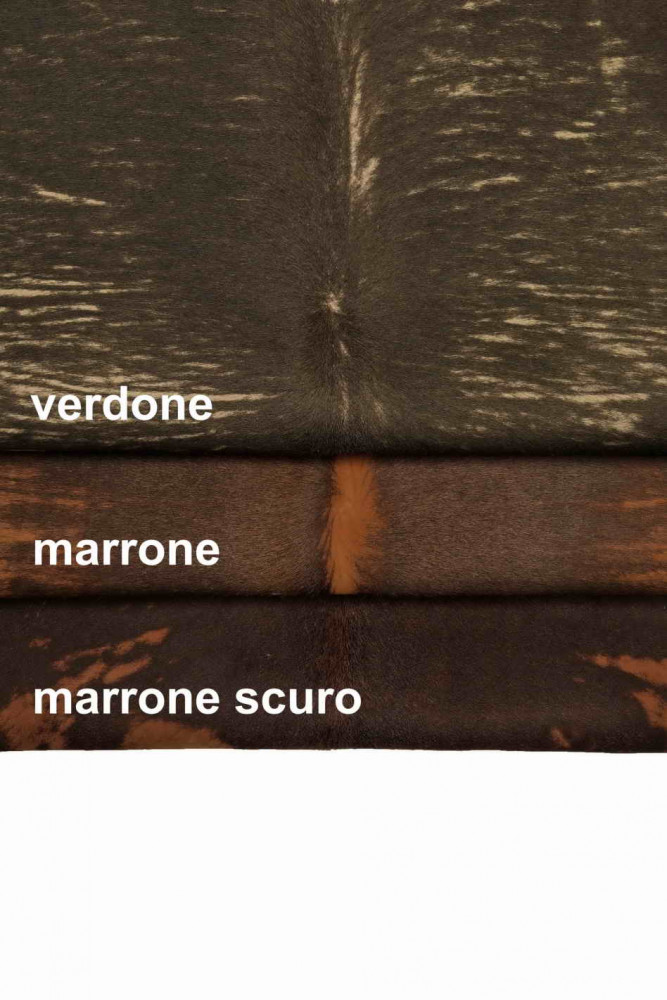 Pelle di CAVALLINO marrone e verde,...
