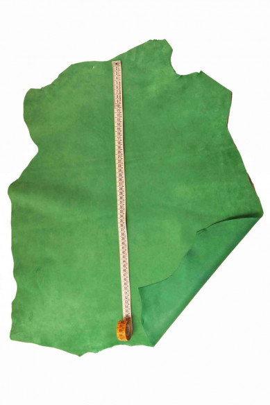 Lotto di 3 pelli color VERDE e giallo di camoscio, set di pellami di capra scamosciati morbidi in abbinamento come da foto