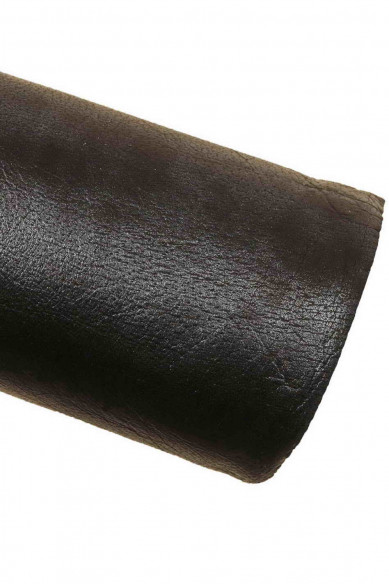 Black SHEEPSKIN with blue pearl, glossy pearlized leather skin, soft elegant nappa hide