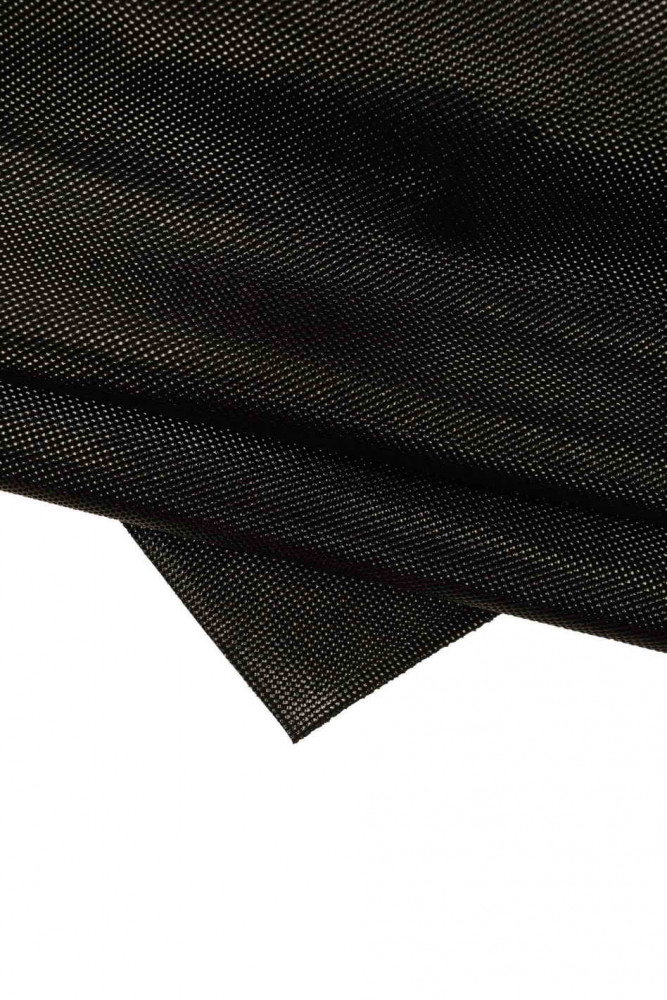 Black PATENT leather hide, glossy printed calfskin, geometrical embossed cowhide