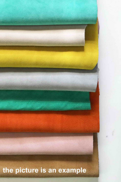 Ritagli di CAMOSCIO e NUBUCK tinta unita -  scampoli grandi dimensioni - gamma di toni chiari ESTIVI, ideali per l'artigianato